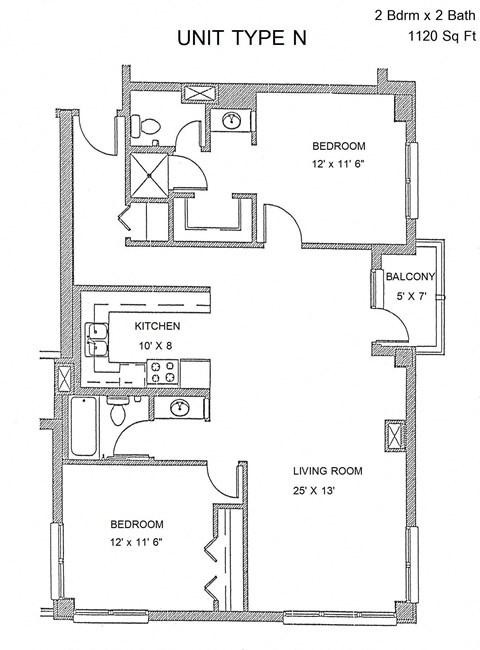 Residences at Capitol Heights Apartment 2D floor plan - Ponderosa